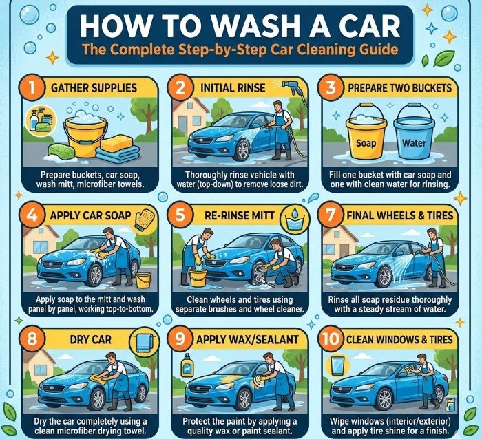 how to wash a car